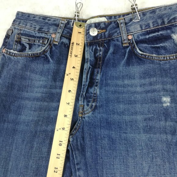 We The Free Womens Jeans‎ Straight Leg Crop Denim Blue Button Fly High Rise 27 - Picture 9 of 14